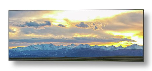 Rocky Mountain Lookout Sunset Panorama Metal Print