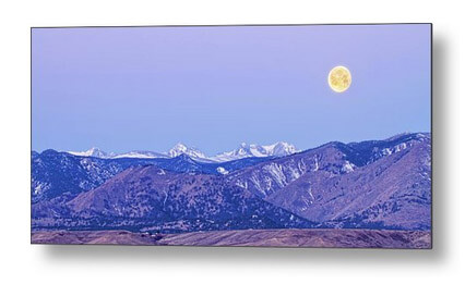 Full Moon Setting Over The Colorado Rocky Mountains Metal Print