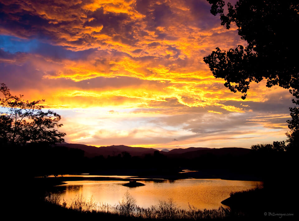 Colorado Country Pond Sunset Sky Art Prints
