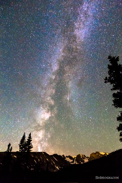 Majestic Rocky Mountain Milky Way And A Falling Star Fine Art Prints