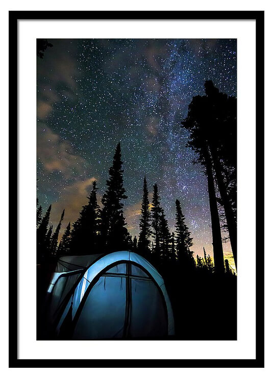 Camping Star Light Star Bright Framed Print