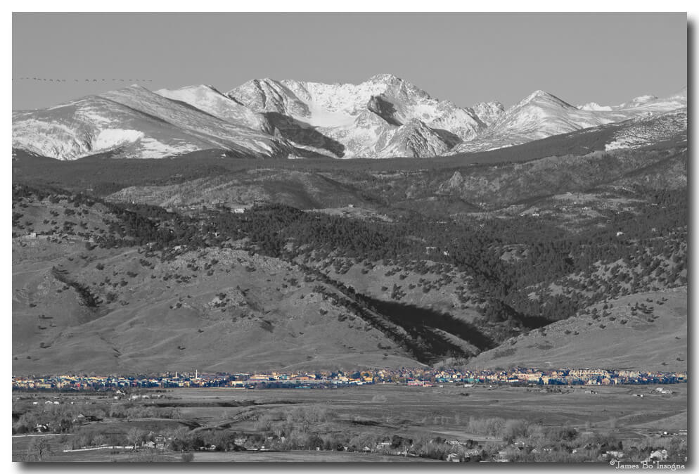 North Boulder Colorado Front Range View BW Art