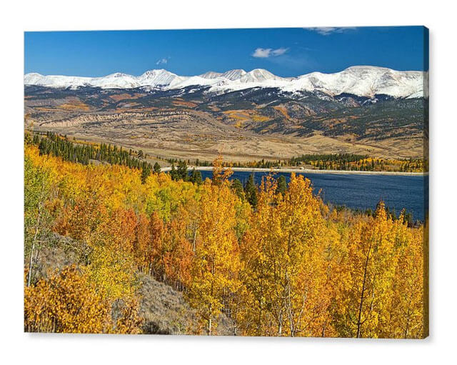 Twin Lakes Colorado Autumn Landscape Canvas Art Print