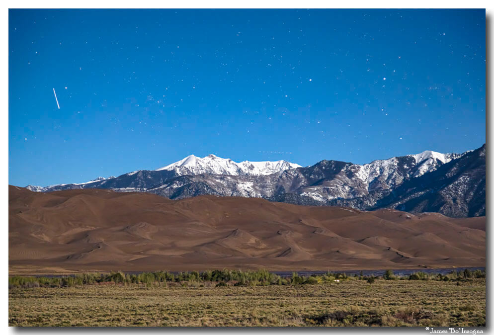Colorado Great Sand Dunes with Falling Star Art