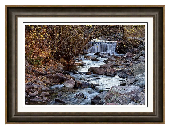 Waterfall On Beautiful Boulder Creek Framed Print