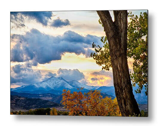 Colorado Rocky Mountain Twin Peaks Autumn View Metal Print