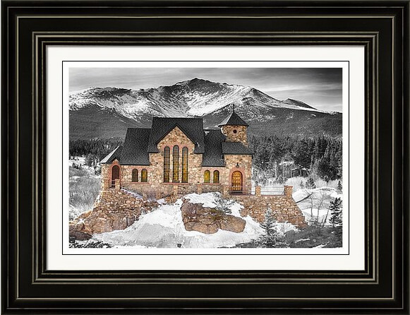 Chapel On The Rock Colorado Art Bwsc Framed Print