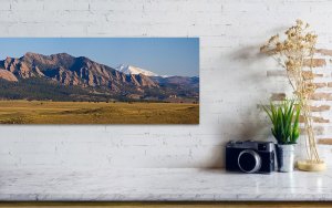 Large Panoramic Print of Boulder Flatirons and Snow Covered Longs Peak ...