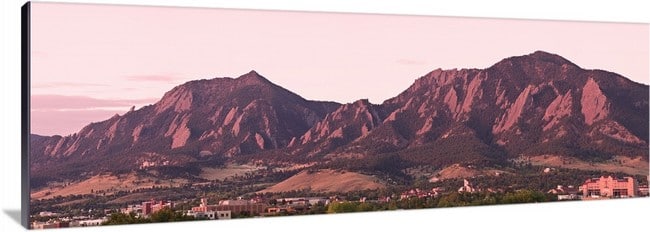 Boulder Colorado Flatirons 1st Light Panorama Canvas Print