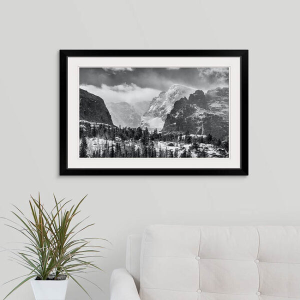 RMNP Gateway To The Rockies BW Framed Print 20x30
