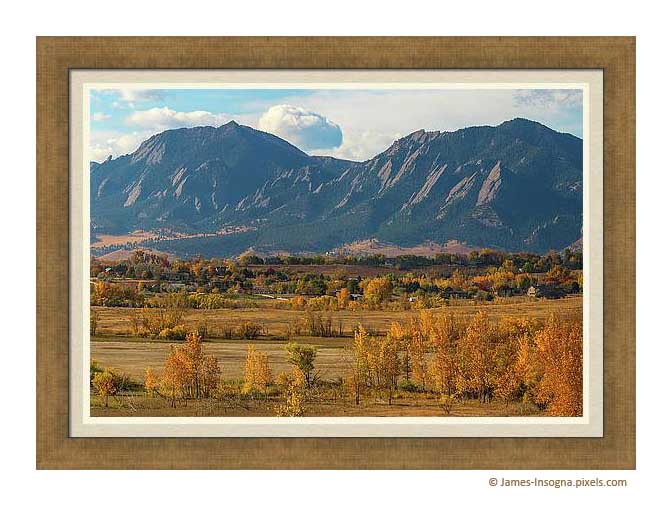 Boulder Colorado Colorful Flatirons View Framed Art Print