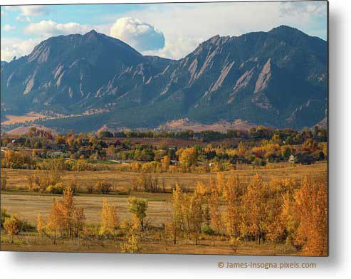 Boulder Colorado Colorful Flatirons View Metal Print
