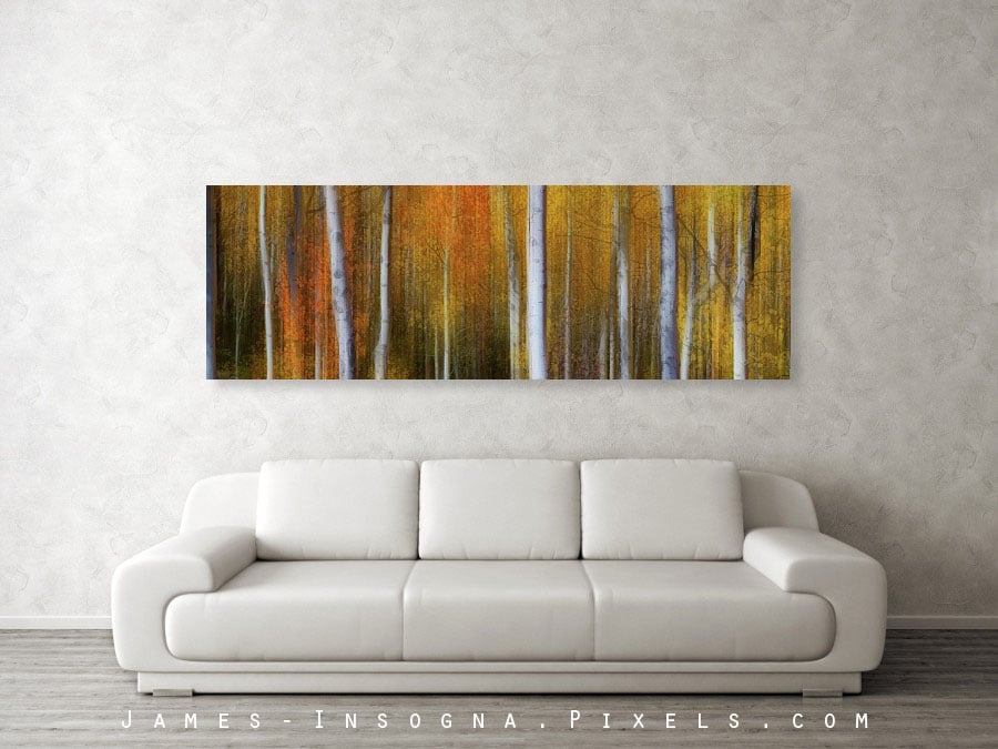 Forest Color Burst Modern Abstract 72x24 Canvas Print 