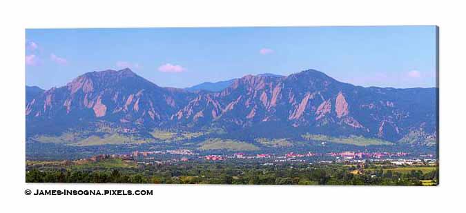 Boulder Flatirons and the University of Colorado Panoramic Canva