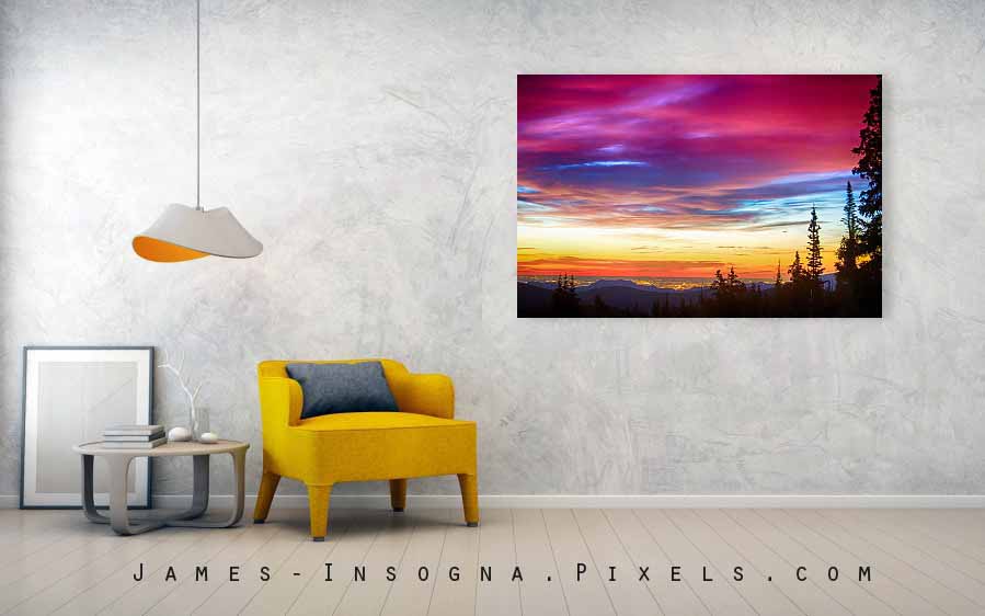 City Lights Sunrise View From Rollins Pass Canvas Print 60x40