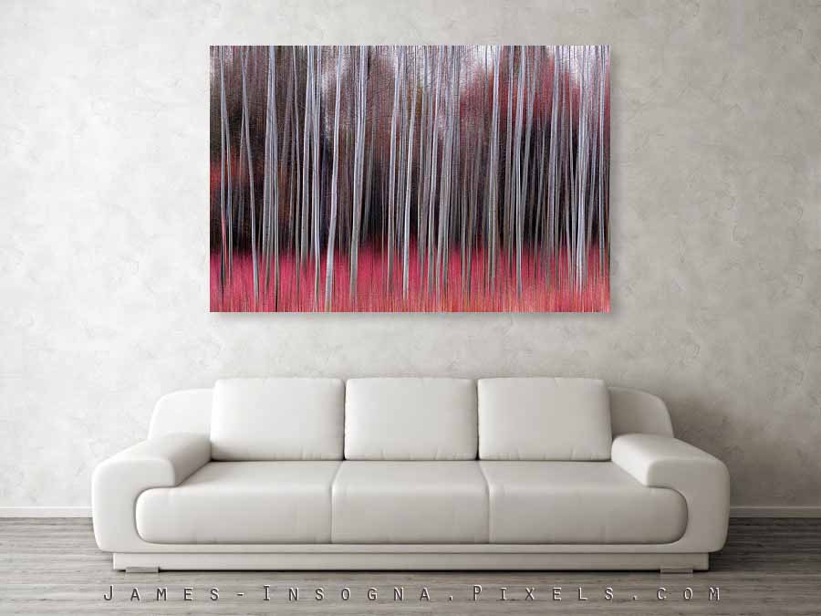 Red Forest In Motion 60x40 Canvas Print