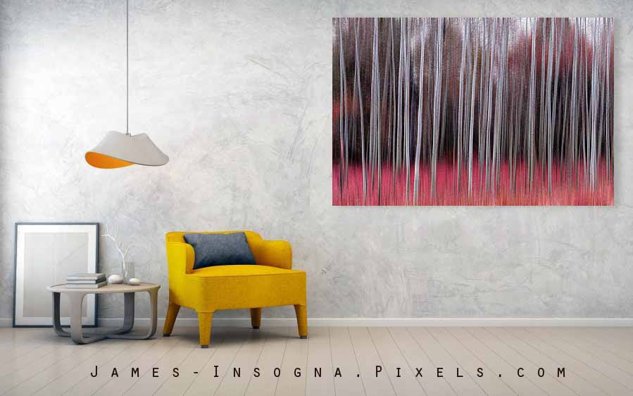 Red Forest In Motion Canvas Print 72x48