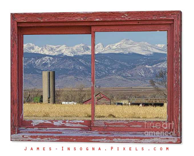 Rustic Red Barn Window Country View Canvas Print