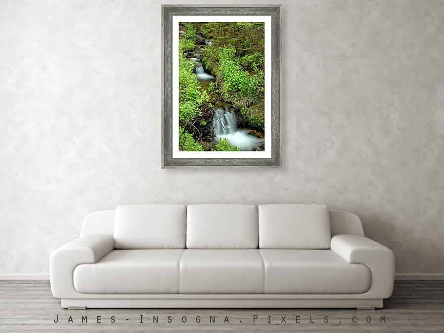 Waterfalls In The Green 24x36 Framed Print