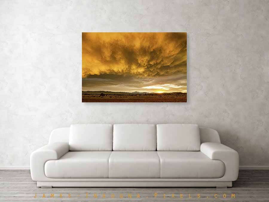 Mammatus Thunderstorm Fury Sunset 48x32 Canvas Print