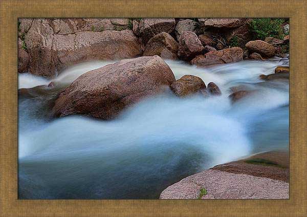 Rocky Mountain Misty Water Flow Framed Print