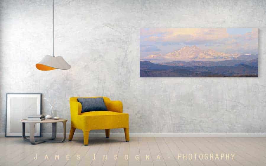Twin Peaks Meeker and Longs Peak Panorama Color Image Acrylic Print  