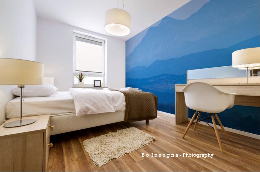 Rocky Mountain Twin Peaks Blue Hour Bedroom Mural Print